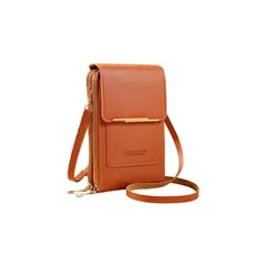 MILOPTS - Bolso Billetera Porta Celular Manos Libres Cartera MARRÓN