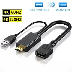 GENERICO - Adaptador Convertidor Hdmi A Displayport 4k 60hz Pc Laptop Mac Consola