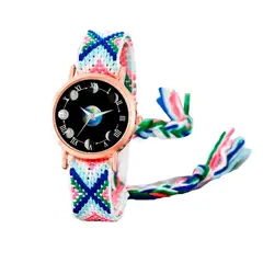 DAYOSHOP - Reloj Luna Fase Lunar Dorado Tejido Artesanal Mujer+ Estuche