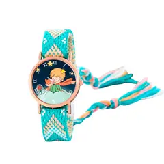DAYOSHOP - Reloj Principito Dorado Tejido Artesanal Mujer + Estuche
