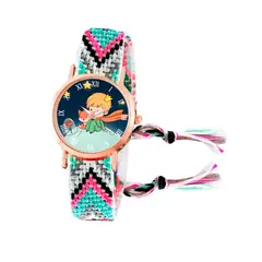 DAYOSHOP - Reloj Principito Dorado Tejido Artesanal Mujer + Estuche