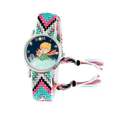 DAYOSHOP - Reloj Principito Zorrito Plateado Tejido Artesanal + Estuche