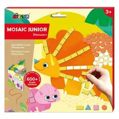 JUGANDO Y EDUCANDO - Set De Arte Y Manualidades Con Stickers Mosaico Dinosaurios