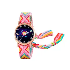 DAYOSHOP - Reloj Sistema Solar Dorado Tejido Artesanal Mujer + Estuche