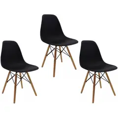 MOBLIHOUSE - Set X3 Silla Minimalista Eames Para Comedores Restaurantes y Cocinas