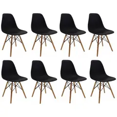 MOBLIHOUSE - Set X8 Silla Minimalista Eames Para Comedores Restaurantes y Cocinas