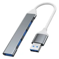GENERICO - Hub multipuertos adaptador USB en aluminio 4 puertos multi usb-a