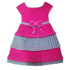 VANIDADES COLLECTIONS - Vestido Para Bebe Tejido A Mano En Hilo Vestido Niña Tejido_.