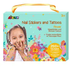 JUGANDO Y EDUCANDO - Set De Stickers Para Uñas Y Tattoos Temporales Flores