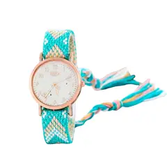 DAYOSHOP - Reloj Dorado Tejido Artesanal Mujer + Estuche