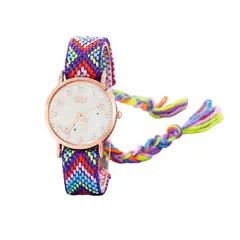 DAYOSHOP - Reloj Dorado Tejido Artesanal Mujer + Estuche