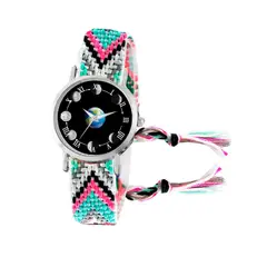 DAYOSHOP - Reloj Luna Fase Lunar Plateado Tejido Artesanal + Estuche