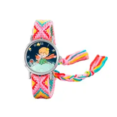DAYOSHOP - Reloj Principito Zorrito Plateado Tejido Artesanal + Estuche