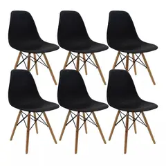 MOBLIHOUSE - Set X6 Silla Minimalista Eames Para Comedores Restaurantes y Cocinas