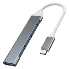GENERICO - Hub multipuertos adaptador USB en aluminio 4 puertos multi usb-c