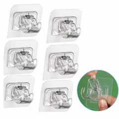 GENERICO - Kit X6 Soporte Adhesivo Tubo Cortina gancho multiuso Sin Perforar