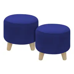 DORMILANDIA - SET X2 PUFF AZUL CIRCULAR SÍDNEY