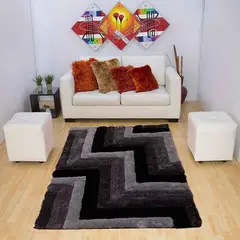 MITAPETE COM - Alfombra Tapete 3D 80 X 150cms Gris Negro