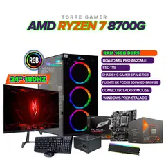 AMD - PC GAMER RYZEN 8700G BOARD A620 16GB RAM SSD 1TB +MONITOR 24 180HZ