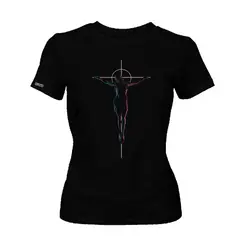 GENERICO - Camiseta Jesús colores cruz Dama mujer Original Nu Crown