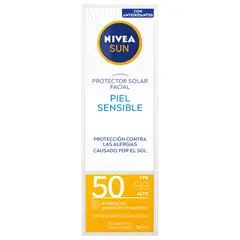 NIVEA - Protector Solar Facial Sun Piel Sensible SPF 50 50ml
