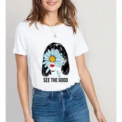 FLORESA - Camiseta Mujer Estampado
