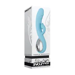 EVOLVED - Vibrador Térmico Triple Infinito Turquesa