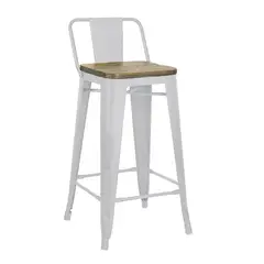 ICONICA HOME GALLERY - Silla Para Barra Curul Vintage Blanca