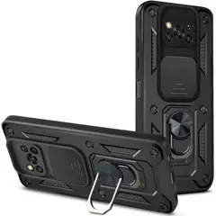 GENERICO - Funda Case Protector Slider Compatible Xiaomi Poco X3 Y X3 Pro Negro