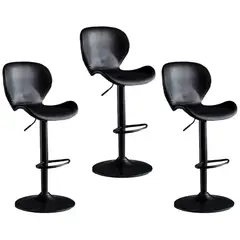 MOBLIHOUSE - Set X3 Silla Bar Bursa Con Altura Ajustable Color Negro