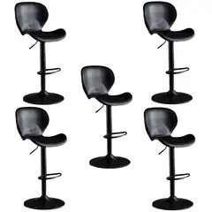 MOBLIHOUSE - Set X5 Silla Bar Bursa Con Altura Ajustable Color Negro