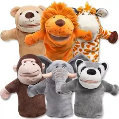 JUGANDO Y EDUCANDO - Títere Para Niños Elefante Por Unidad Tela Hipoalergénica