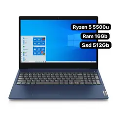 LENOVO - Portátil IP 3 15ALC7 Ryzen 5 5500u RAM16GB SSD 512GB 15,6" FHD Win 11 Home Color Azul