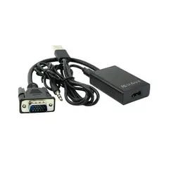 GENERICO - Convertidor Adaptador De Vga Macho A Hdmi Hembra Con Audio