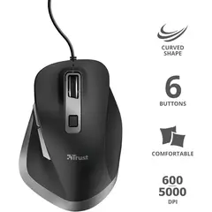 TRUST - Mouse Gamer 6 Botones 5000 Dpi Fyda