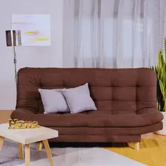 ARMONIA HOME - Sofá Cama Valencia Chocolate 3 PTOS + Cojines