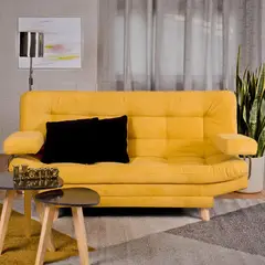 GENERICO - Sofá Cama Valencia Mostaza 3 PTOS