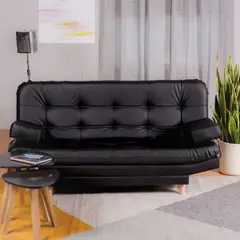 GENERICO - Sofá Cama Valencia Sintético Negro