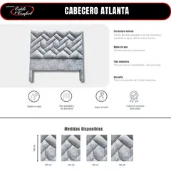 ESTILO Y CONFORT - Cabecero Atlanta 140 Gris Claro Especial