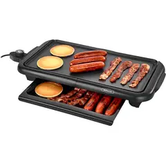 BELLA - Parrilla y Plancha Eléctrica con Bandeja de Calentamiento