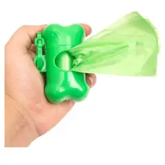GENERICO - Hueso Dispensador De Bolsas Mascotas + 1 Rollo