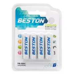 BESTON - Pilas Recargables Ni-MH AA x4 2300mAh