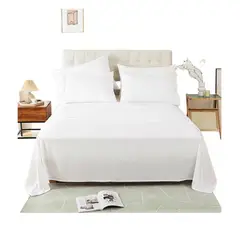 GENERICO - Juego Sabanas Cama Doble Microfibra Embozada 1800 Hilos Blanco