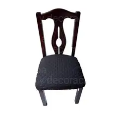 GENERICO - Set x 4 Protectores Para Sillas de Comedor Doble Faz Negro Gris