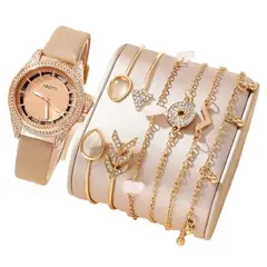 VANIDADES COLLECTIONS - Kit Reloj Café Para Mujer Reloj Dama Con Pulseras Kit