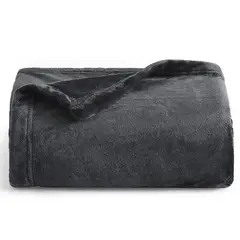 GENERICO - Cobija Manta Frazada Térmica Cama Doble Negro 220X190 CM