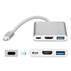 OEM - Convertidor Tipo C A Hdmi Y Usb 3.0 Para Celular, Tablet y PC Portatiles