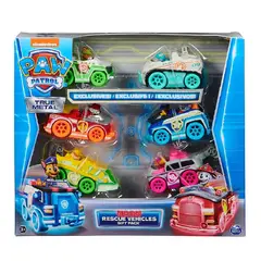 SPIN MASTER - Paw Patrol Set X6 Carritos Metal Neon Escala 155 Originales