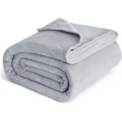 SIRENITAS - Cobija térmica 1.70 x 2m Cama Sencilla Sofá Pie de cama Gris Perla