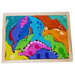 GENERICO - Super Rompecabezas Tangram En Madera De Dinosaurios Niños